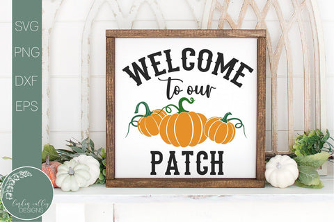Welcome To Our Patch SVG-Round Sign SVG-Fall Door Hanger SVG SVG Linden Valley Designs 
