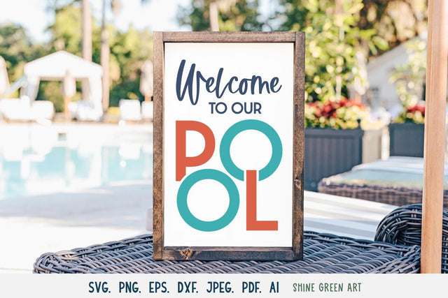 Welcome to Our Pool | Summer SVG Cut File SVG Shine Green Art 
