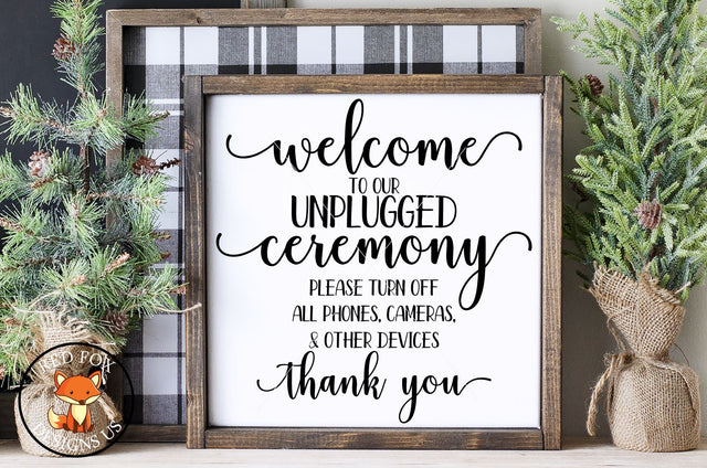 Welcome to our unplugged ceremony svg png dxf, Wedding File SVG RedFoxDesignsUS 