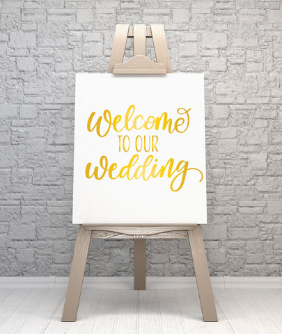Welcome To Our Wedding Cut File Hand Lettered SVG Cursive by Camille 