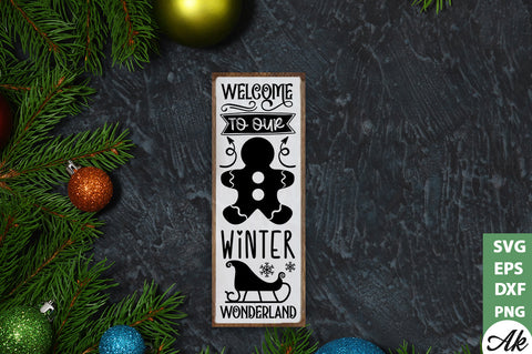 Welcome to our winter wonderland Porch Sign SVG SVG akazaddesign 