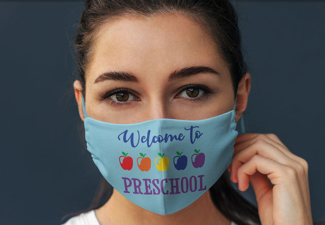 Welcome to Preschool Teacher School Face Mask SVG Design | So Fontsy SVG So Fontsy Design Shop 