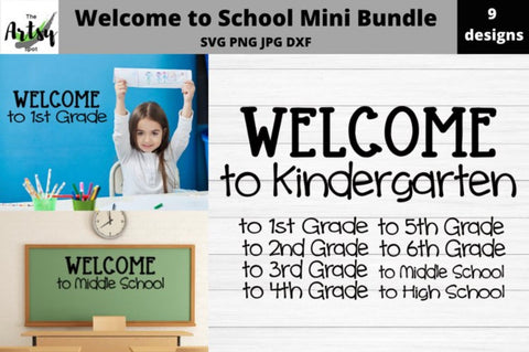 Welcome to school mini bundle, back to school svg bundle SVG The Artsy Spot 