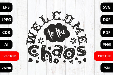 Welcome to the chaos Family SVG Quotes & Sayings cut file SVG Zoya Miller 