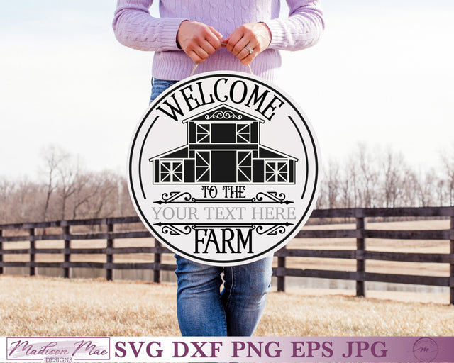 Welcome To The Farm Monogram Sign SVG SVG Madison Mae Designs 