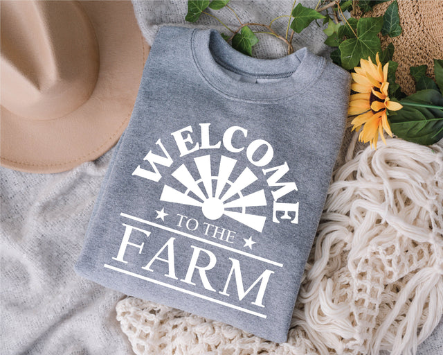 Welcome to the Farm SVG Cutting File, Ai, DXF and Png | Instant Download | Cricut and Silhouette | Farmhouse | Rustic SVG Fauz 