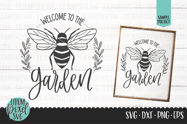 Welcome to the Garden Bee Sign SVG Lilium Pixel SVG 