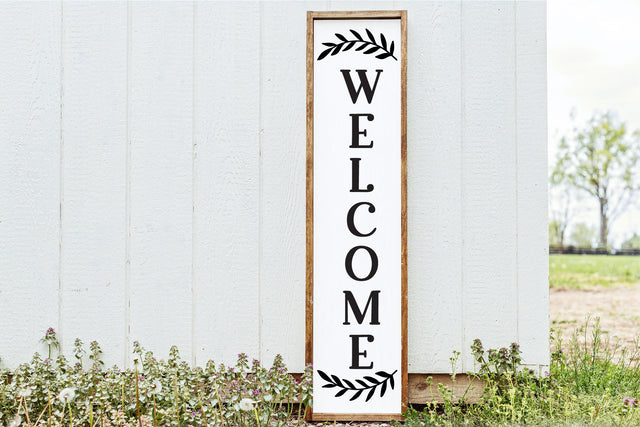 Welcome Vertical Porch Sign SVG-Farmhouse Porch Sign SVG SVG So Fontsy Design Shop 