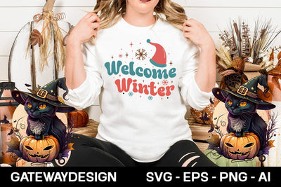 Welcome Winter Retro design SVG designmaster24 