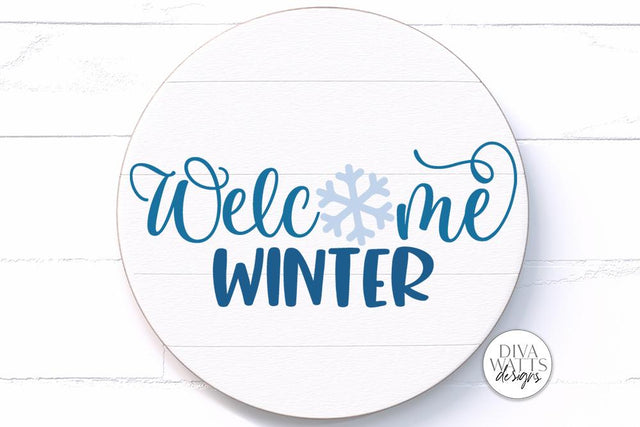 Welcome Winter SVG | Christmas Round Sign Design SVG Diva Watts Designs 