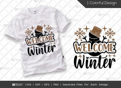 Welcome Winter SVG Cut File | Winter Svg | Snowflakes Svg | Winter Season Svg | Holiday Svg | Christmas Svg | Winter Quote Svg SVG ETC Craft 