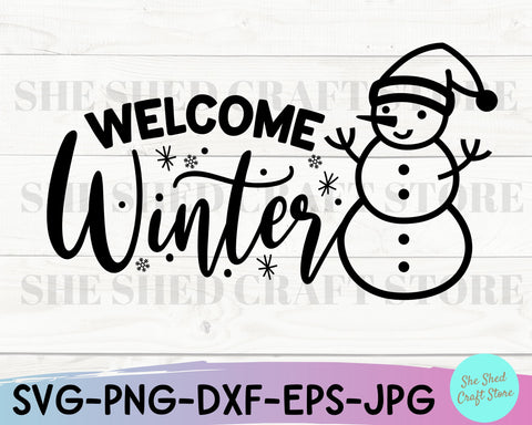 Welcome Winter Svg, Snowmen Svg, Christmas Svg SVG She Shed Craft Store 