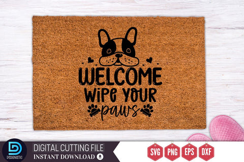 Welcome wipe your paws SVG, Welcome wipe your paws SVG DESIGNISTIC 