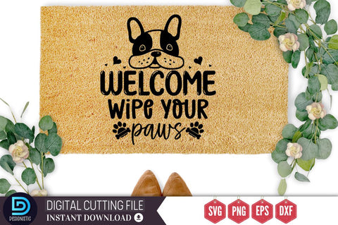 Welcome wipe your paws SVG, Welcome wipe your paws SVG DESIGNISTIC 