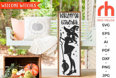 Welcome Witches SVG - Porch Sign Cut File SVG RedHelgaArt 