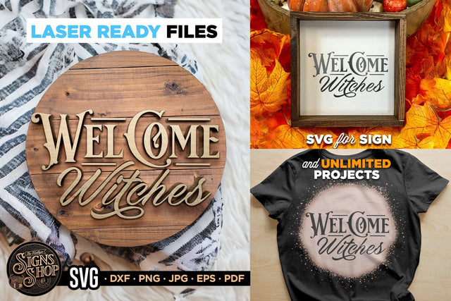 Welcome Witches Vintage | Halloween SVG Sign SVG The Vintage Signs Shop 