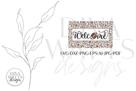 Welcome With Football and Leopard Pattern SVG SVG Diva Watts Designs 