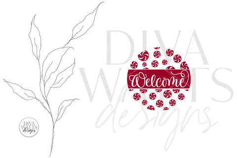 Welcome With Peppermints SVG | Christmas Design SVG Diva Watts Designs 