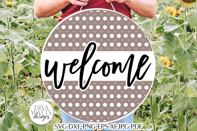 Welcome with Rattan Half Circles SVG | Boho Farmhouse Design SVG Diva Watts Designs 