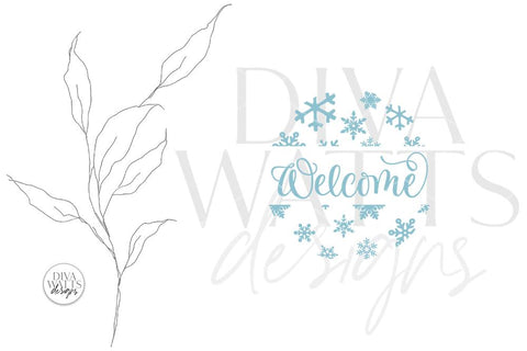 Welcome With Snowflakes SVG | Winter / Christmas Design SVG Diva Watts Designs 