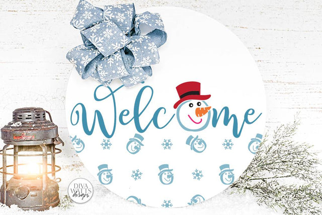 Welcome With Snowman SVG | Winter / Christmas Design SVG Diva Watts Designs 