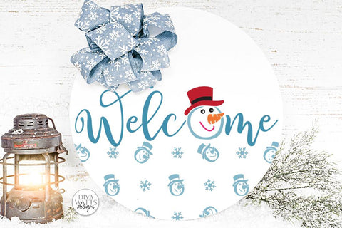 Welcome With Snowman SVG | Winter / Christmas Design SVG Diva Watts Designs 