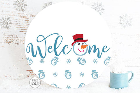 Welcome With Snowman SVG | Winter / Christmas Design SVG Diva Watts Designs 