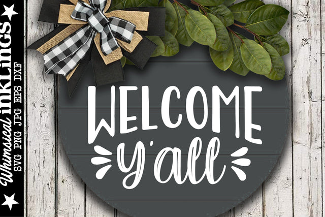 Welcome Y'all Round SVG SVG Whimsical Inklings 