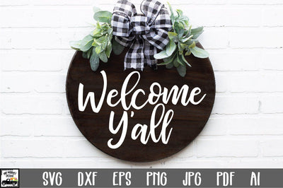 Welcome Y'all SVG File - Round Sign Design SVG Old Market 