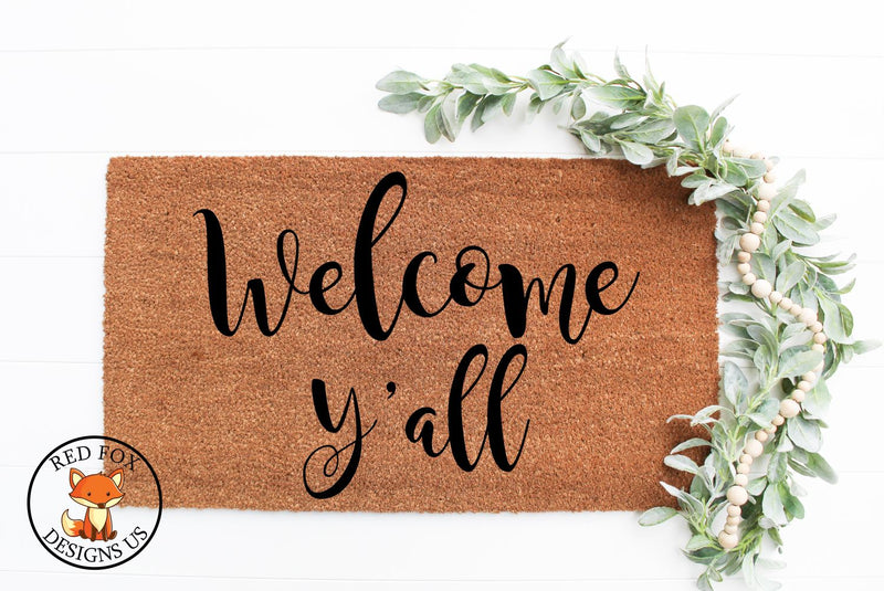 Welcome Y'all SVG PNG DXF SVG RedFoxDesignsUS 