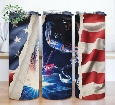 Welder 20oz Tumbler Template, American Flag Tumbler Wrap, Patriotic Welder Tumbler Png, Welder Sublimation Design, Instant Download Sublimation AdriOP 