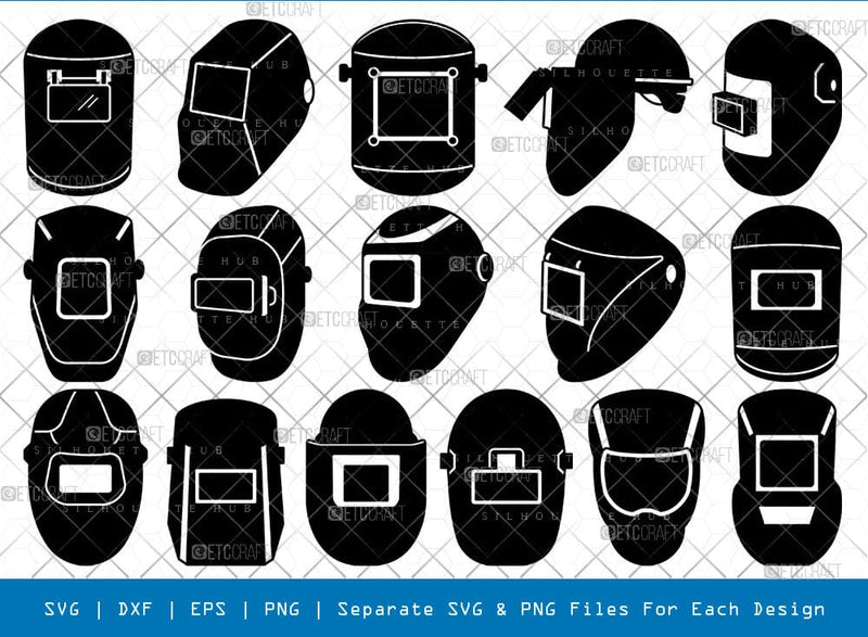 Welding Helmet Silhouette, Welding Hood SVG, Welding Mask Svg, Welding