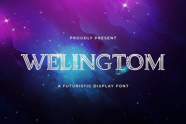 Welingtom - Futuristic Display Font Font StringLabs 