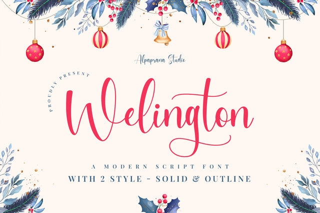Welington - Modern Script Font Font Alpaprana Studio 
