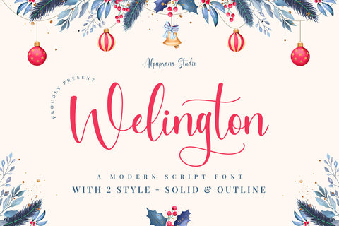 Welington - Modern Script Font Font Alpaprana Studio 