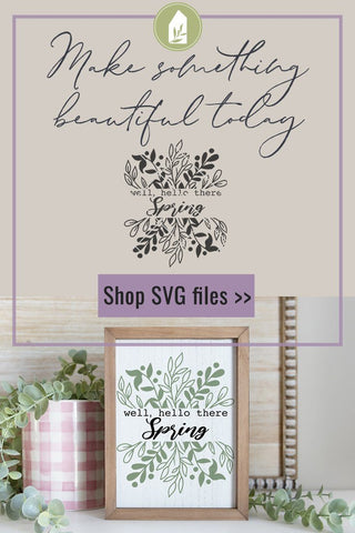 Well Hello There Spring SVG | Botanical Wood Sign SVG SVG LilleJuniper 