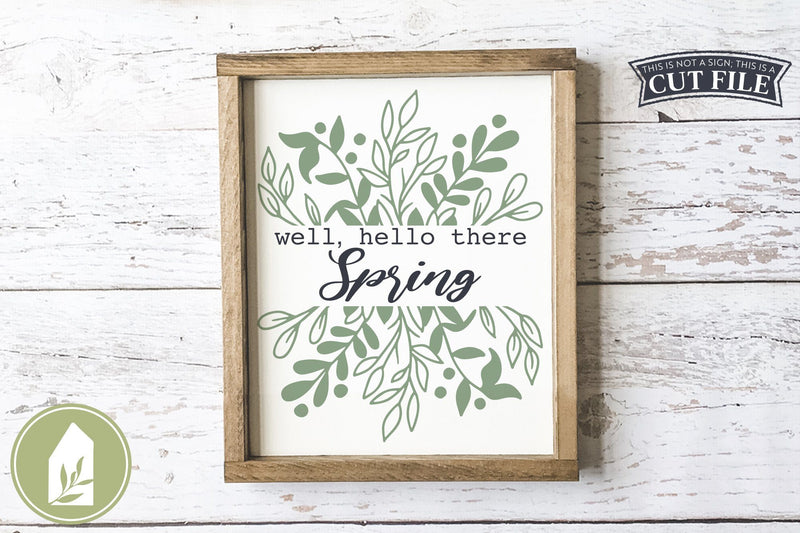 Well Hello There Spring SVG | Botanical Wood Sign SVG SVG LilleJuniper 