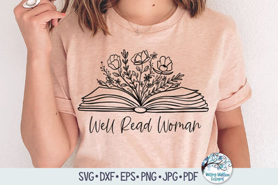 Well Read Woman Svg SVG Wispy Willow Designs 