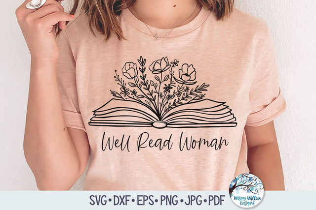 Well Read Woman Svg SVG Wispy Willow Designs 