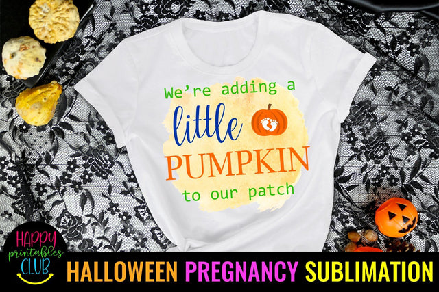 We're Adding Little Pumpkin-Halloween Pregnancy Sublimation Sublimation Happy Printables Club 