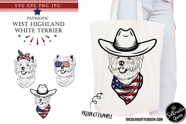 West Highland White Terrier Dog Patriotic Cut files and Sublimation SVG Loveleen Kaur 