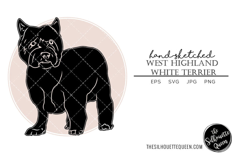 West Highland White Terrier Sketch SVG Loveleen Kaur 
