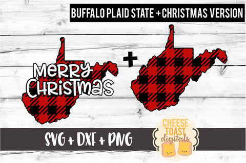West Virginia - Buffalo Plaid State - SVG PNG DXF Cut Files SVG Cheese Toast Digitals 