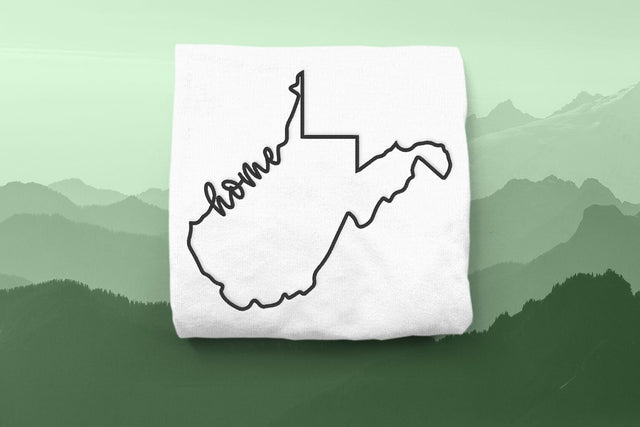 West Virginia Home State Outline Embroidery Embroidery/Applique DESIGNS Designed by Geeks 