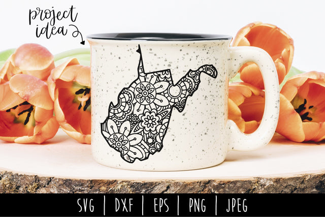 West Virginia Mandala Zentangle SVG SavoringSurprises 