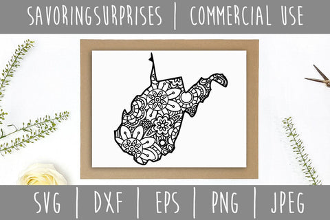 West Virginia Mandala Zentangle SVG SavoringSurprises 