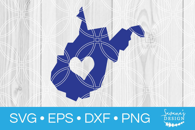 West Virginia State with Heart SVG SavanasDesign 