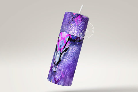 Western Aztec Cow Skull Png, Cow Hide Skull Western Tumbler Wrap, Southwest Print Sublimation Design, 20 oz Skinny Tumbler, Digital Download Sublimation Syre Digital Creations 