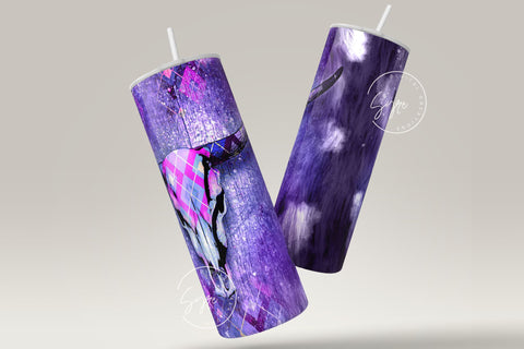 Western Aztec Cow Skull Png, Cow Hide Skull Western Tumbler Wrap, Southwest Print Sublimation Design, 20 oz Skinny Tumbler, Digital Download Sublimation Syre Digital Creations 