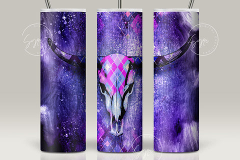 Western Aztec Cow Skull Png, Cow Hide Skull Western Tumbler Wrap, Southwest Print Sublimation Design, 20 oz Skinny Tumbler, Digital Download Sublimation Syre Digital Creations 